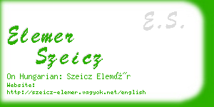 elemer szeicz business card